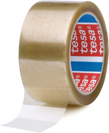 Tesa 4089 Precinto de Embalar 50mm x 66 Metros - Fabricado en Polipropileno - Adhesivo de Caucho Natural - Transparente