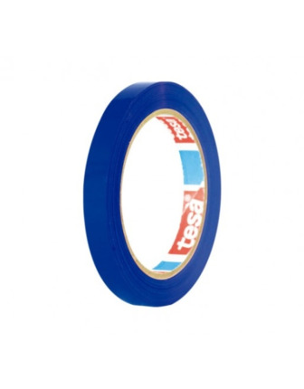 Tesa 60404 Cinta de Embalar Premium 12mm x 66 Metros - Fabricado en SPVC - Adhesivo de Caucho Natural - Color Azul