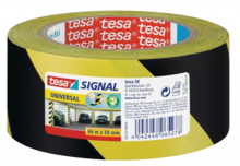 Tesa Cinta Adhesiva de SeÃ±alizacion 50mm x 66m - Ideal para SeÃ±alizar Obstaculos Permanentes - Adhesivo sin Disolventes - Colo