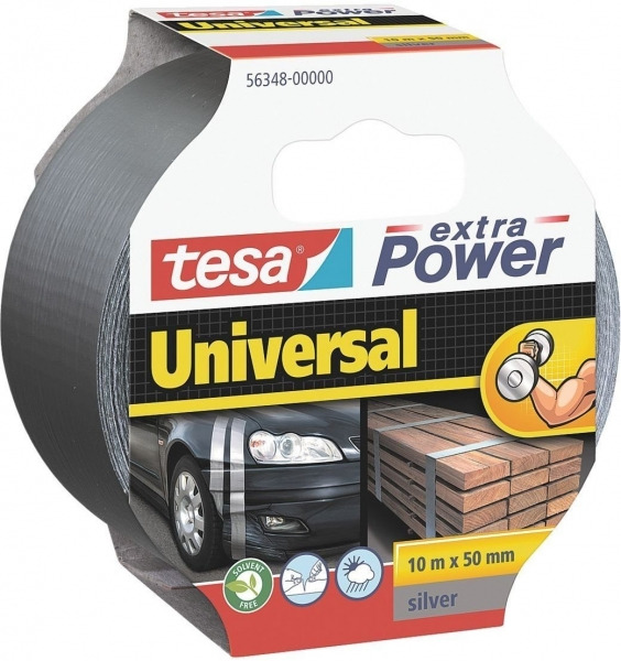 Tesa Extra Power Universal Cinta Adhesiva Multiusos 50mm x 10 Metros - Fuerte Poder de Pegado - Se Rompe Facilmente con la Mano