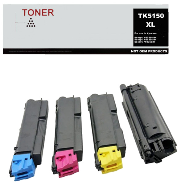 TK5150 XL pack 4 cartuchos toner compatible con Kyocera TK5150K TK5150C TK5150M TK5150Y