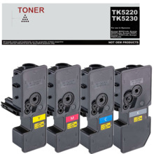 TK5220 TK5230 pack 4 toner multicolor compatible con Kyocera TK52200K/TK5230K, TK5220C/TK5230C, TK5220M/TK5230M, TK5220Y/TK5230Y