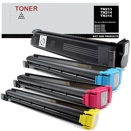 TN213 / TN214 / TN314 pack 4 cartuchos de toner multicolor compatible con Konica Minolta A0D7152 / A0D7252 / A0D7352 / A0D7452