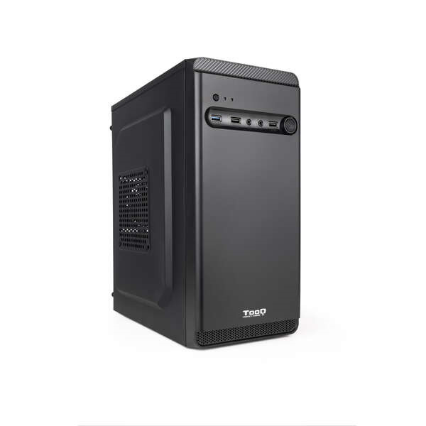 Tooq Caja Minitorre Micro-ATX/Mini-ITX - Tamaño Disco Soportado 3.5", 2.5" - USB3.0, 2.0, Audio HD - Ventilador 80mm Incluido -