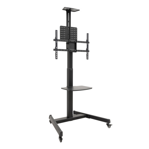 Tooq Cometa Soporte de Suelo para TV de 37 a 70" - Bandeja Multiusos - Peso Max. 50kg - Altura, Inclinacion y Rotacion Ajustable
