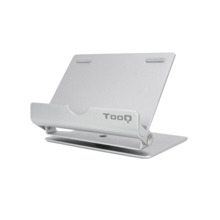 Tooq Soporte de Sobremesa para Tablet hasta 10 - Inclinable y Giratorio - Base Antideslizante - Color Plata