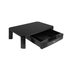 Tooq Soporte Elevador para Monitor o Portatil - Cajon de Gran Capacidad - Almohadillas Antideslizantes - Regulacion de Altura -