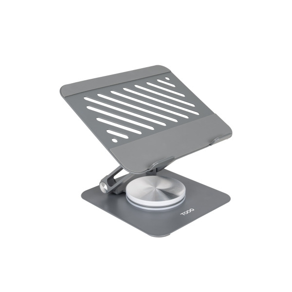 Tooq Soporte para Portatil hasta 13" - Rotacion 360 - Plegable y Portatil - Color Gris