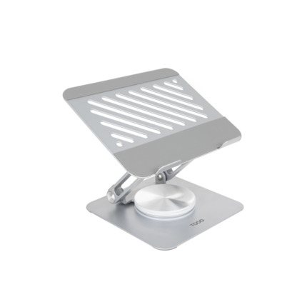 Tooq Soporte para Portatil hasta 13" - Rotacion 360 - Plegable y Portatil - Color Plata
