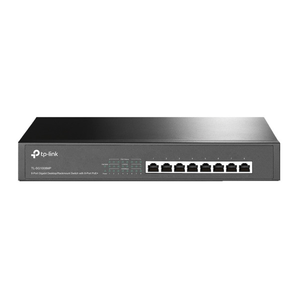 TP-Link Switch  Sobremesa - 8 Puertos Gigabit con PoE+  - Montaje en Rack