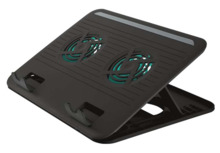 Trust Cyclone Base Refrigeradora USB para Portatil hasta 16" - 2x Ventiladores Silenciosos - 8 Posiciones Ajustables - Color Neg