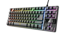 Trust Gaming GXT 833 Thado TKL Teclado Compacto USB - 12 Teclas Multimedia - Antighosting - Iluminacion LED - Cable Trenzado de