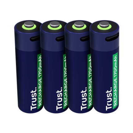 Trust Pack de 4 Pilas Recargables 1700 mAh AA