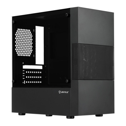 Unykach Aero C25 Caja MicroATX - Fuente de Alimentacion 500W Incluida - TamaÃ±o Disco Soportado 3.5", 2.5" - USB-A 3.0 y Audio