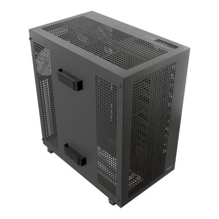Unykach AI PRO 1500 Caja Workstation Dual CPU E-ATX, SSI-CEB, SSI-EEB, ATX, Micro-ATX, ITX - Tamaños de Disco Soportados 3.5", 2.5" - USB-A 3.0, USB-C, Audio - Soporta Refrigeracion Liquida - Color Negro