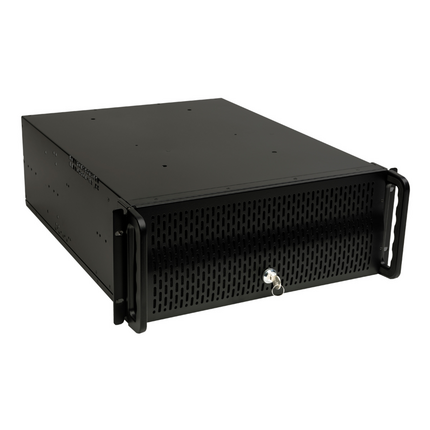 Unykach UK4129 Caja Rack 4U 19 - Tamaños de Disco Soportados 3.5 - Filtro Frontal Antipolvo - Cierre de Llave - USB-A 2.0 - Color Negro