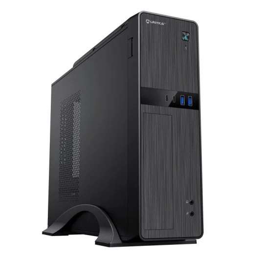 Unykach UK52112 Caja Torre MicroATX + Fuente de Alimentacion SFX 450W - TamaÃ±o Disco Soportado 3.5", 2.5" - USB-A 3.2, USB-C y