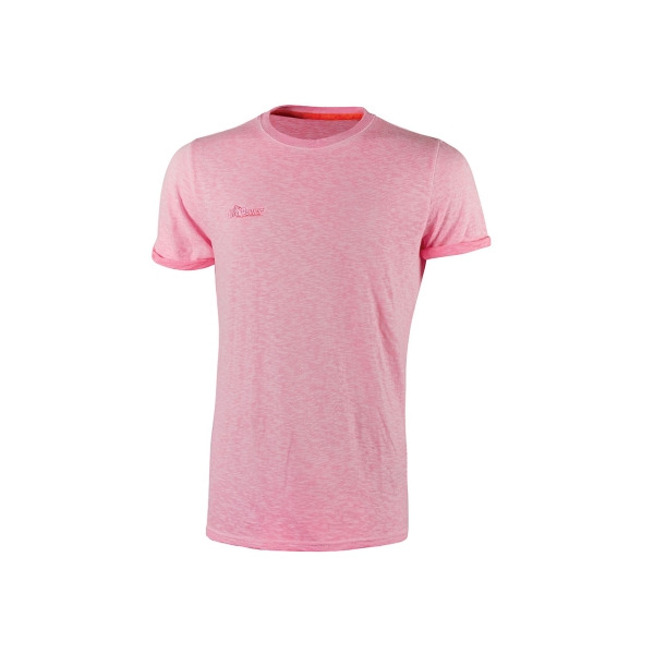 Upower Fluo Camiseta de Manga Corta - Talla 3XL - Algodon Flameado, Tejido Slub Cotton, Transpirable, Ajuste Slim-Fit, Cuello Re