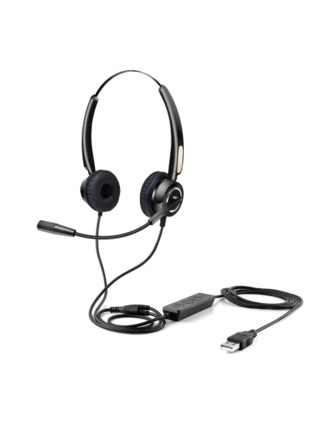 Urban Factory Movee Auriculares Supraaurales de Diadema - Mando a Distancia - Conexion USB-A Plug & Play - Color Negro
