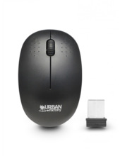 Urban Factory Raton Inalambrico 2.4Ghz - 1000dpi - Receptor USB-A - Adaptador a USB-C - Uso Ambidiestro - Color Negro