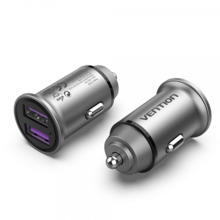 Vention Cargador de Coche 30W 2xUSB (A) QC3.0 5A - DiseÃ±o Mini - Aluminio Gris