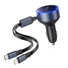 Vention Cargador de Coche 30W - USB-C Macho, USB-C Hembra, Lightning - Carga RÃ¡pida - Color Negro