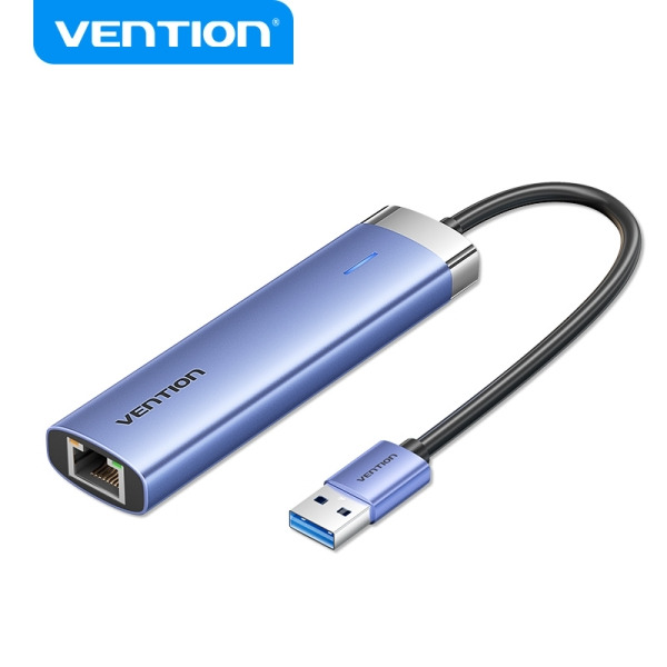 Vention Hub USB 3.0 5 en 1 - Transferencia 5 Gbps - Puerto Gigabit Ethernet - Amplia Compatibilidad - Control Termico Eficiente