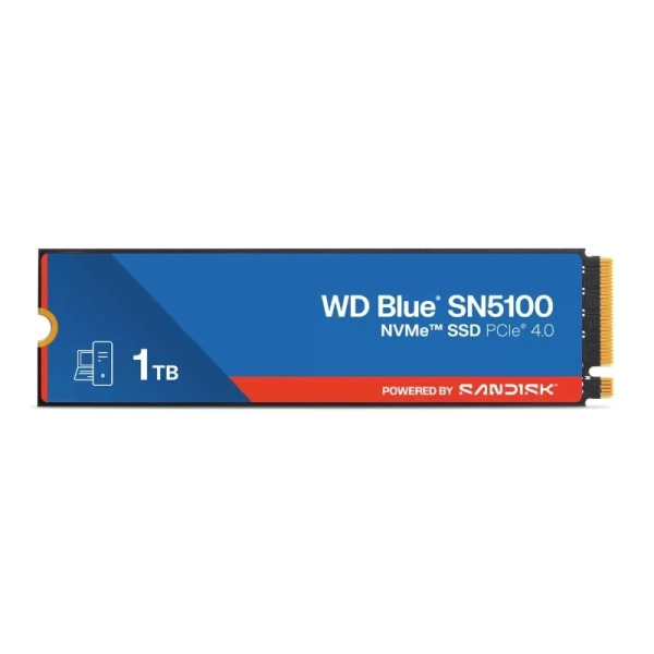 WD Blue SN5100 Disco Duro Solido SSD 1TB M2 PCI Express 4.0 NVMe Gen4 3D NAND