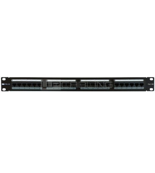 WP Patch Panel de 24 Puertos RJ45 CAT6A UTP - 1U IDC - Color Negro