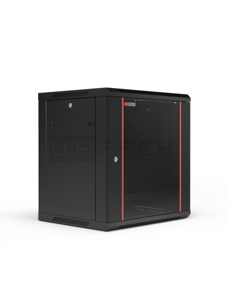 WP RWB-06605-B Armario Mural 6U - Puerta de Cristal - Cerradura de Seguridad - 600x500x370mm - Color Negro