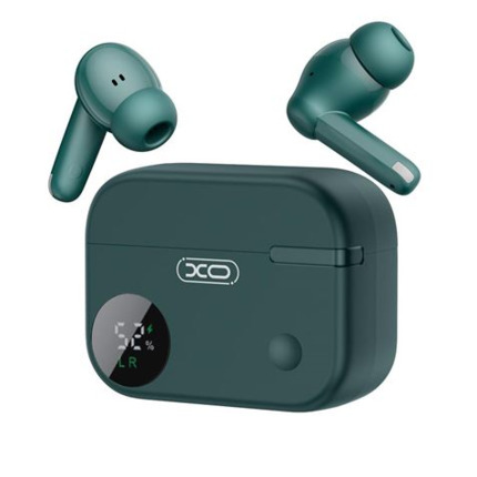 XO G34 Auriculares Bluetooth 5.4 - TWS - Cancelacion de Ruido ENC+ANC - Caja con Display LCD - Color Verde