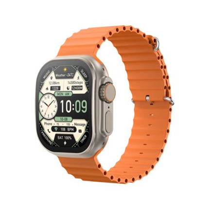 XO M11 Ultra Reloj Smartwatch Pantalla Cuadrada 2,01" Curva - Llamadas BT - NFC - Multideporte - Tensiometro, Pulsometro y Control de Oxigeno - Cargador Magnetico - Color Naranja