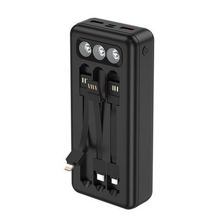 XO PR137 Powerbank 20000mAh - 2x USB-A, 1x USB-C - Entradas microUSB, USB-C - Carga Rapida - Potente Luz Led