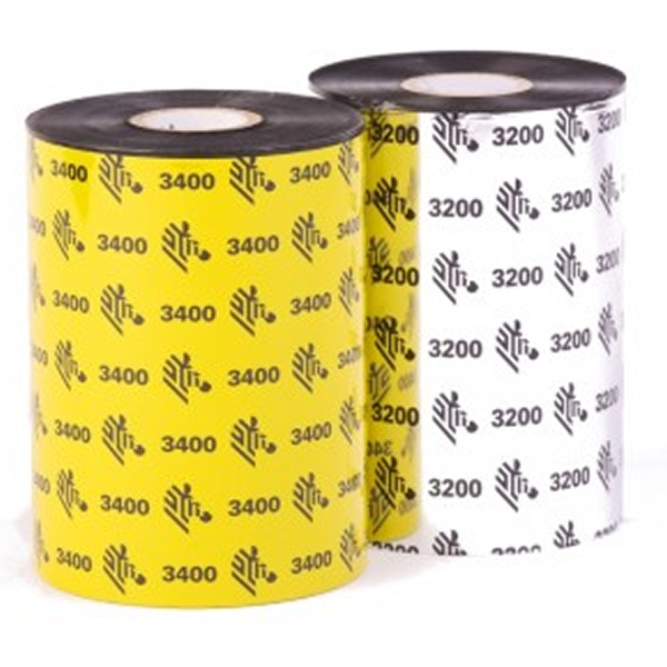 Zebra ZipShip 3400 Pack de 6 Cintas de Transferencia Termica Original - Cintas de mezcla Cera/Resina - Nucleo 25.4mm, Ancho 110m
